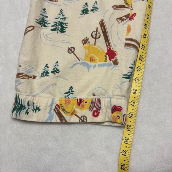 Nick & Nora Vintage Christmas Skiing Rubber Duckie Flannel Pajama Set Size XL - Picture 15 of 15
